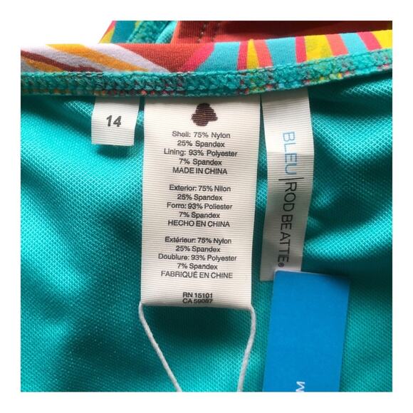 Bleu Rod Beattie NWT The Heat Is On Brief Tie Side Hipster Bikini Bottom Size 14 - Picture 9 of 16